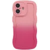 Coque arrière en silicone Phonesta Wavy Gradient pour Apple iPhone 16 - Rose