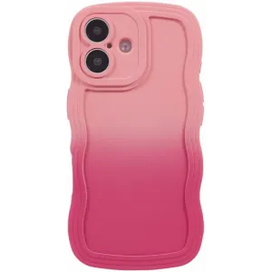 Coque arrière en silicone Phonesta Wavy Gradient pour Apple iPhone 16 - Rose