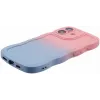 Coque arrière en silicone Phonesta Wavy Gradient pour Apple iPhone 16 - Rose/Bleu 5