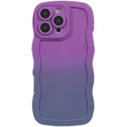 Coque arrière en silicone Phonesta Wavy Gradient pour Apple iPhone 16 Pro - Violet