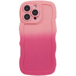 Coque arrière en silicone Phonesta Wavy Gradient pour Apple iPhone 16 Pro - Rose
