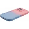 Coque arrière en silicone Phonesta Wavy Gradient pour Apple iPhone 16 Pro - Rose/Bleu 5