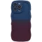 Coque arrière en silicone Phonesta Wavy Gradient pour Apple iPhone 16 Pro Max - Bleu foncé/Violet foncé