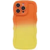 Coque arrière en silicone Phonesta Wavy Gradient pour Apple iPhone 16 Pro Max - Orange/Jaune