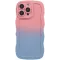 Coque arrière en silicone Phonesta Wavy Gradient pour Apple iPhone 16 Pro Max - Rose/Bleu