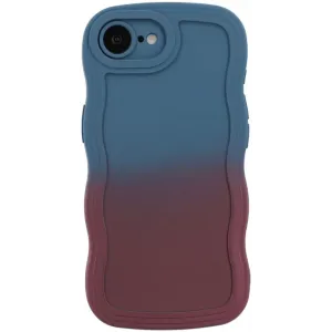 Coque arrière en silicone Phonesta Wavy Gradient pour Apple iPhone 17e/16e - Bleu foncé/Violet foncé