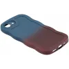 Coque arrière en silicone Phonesta Wavy Gradient pour Apple iPhone 17e/16e - Bleu foncé/Violet foncé 5