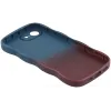 Coque arrière en silicone Phonesta Wavy Gradient pour Apple iPhone 17e/16e - Bleu foncé/Violet foncé 6