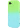 Coque arrière en silicone Phonesta Wavy Gradient pour Apple iPhone 17e/16e - Vert/Bleu 4