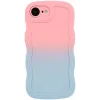 Coque arrière en silicone Phonesta Wavy Gradient pour Apple iPhone 17e/16e - Rose/Bleu