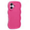 Coque arrière en silicone Phonesta Wavy pour Apple iPhone 16 - Hot Pink 2