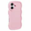 Coque arrière en silicone Phonesta Wavy pour Apple iPhone 16 - Rose 2