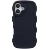Coque arrière en silicone Phonesta Wavy pour Apple iPhone 16 Plus - Noir