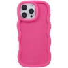 Coque arrière en silicone Phonesta Wavy pour Apple iPhone 16 Pro Max - Hot Pink