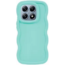 Coque arrière en silicone Phonesta Wavy pour Xiaomi 14T - Vert menthe