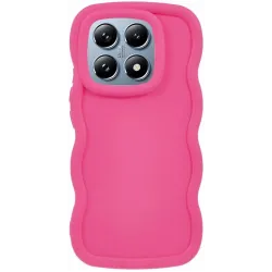 Coque arrière en silicone Phonesta Wavy pour Xiaomi 14T Pro - Hot Pink