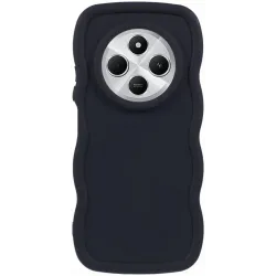 Coque arrière en silicone Phonesta Wavy pour Xiaomi Redmi 14C / Xiaomi Poco C75 - Noir