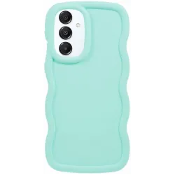 Coque arrière en silicone Phonesta Wavy pour Samsung Galaxy A16 - Vert menthe