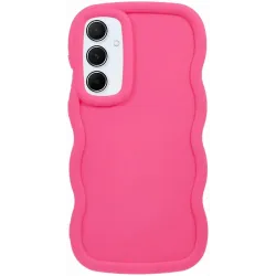 Coque arrière en silicone Phonesta Wavy pour Samsung Galaxy S24 FE - Hot Pink