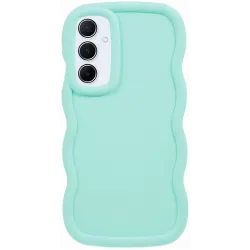 Coque arrière en silicone Phonesta Wavy pour Samsung Galaxy S24 FE - Vert menthe