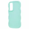 Coque arrière en silicone Phonesta Wavy pour Samsung Galaxy S25/S24 - Vert menthe 3