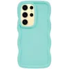 Coque arrière en silicone Phonesta Wavy pour Samsung Galaxy S25 Ultra - Vert menthe