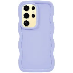 Coque arrière en silicone Phonesta Wavy pour Samsung Galaxy S25 Ultra - Violet