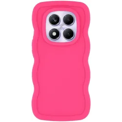Coque arrière en silicone Phonesta Wavy pour Xiaomi Redmi Note 14 Pro 4G - Hot Pink