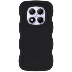 Coque arrière en silicone Phonesta Wavy pour Xiaomi Redmi Note 14 Pro 4G - Noir