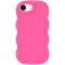 Coque arrière en silicone Phonesta Wavy pour Apple iPhone 17e/16e - Hot Pink