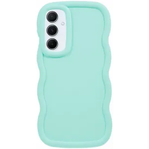 Coque arrière en silicone Phonesta Wavy pour Samsung Galaxy A35 - Vert menthe