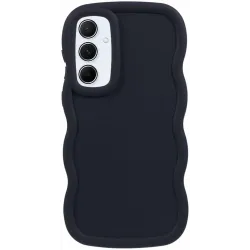 Coque arrière en silicone Phonesta Wavy pour Samsung Galaxy A35 - Noir