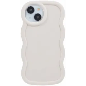 Coque arrière en silicone Phonesta Wavy pour Apple iPhone 15 - Beige