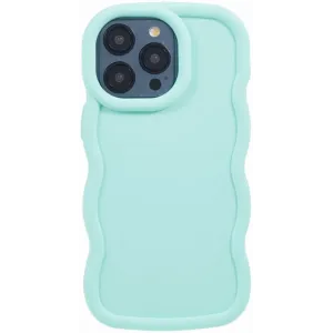 Coque arrière en silicone Phonesta Wavy pour Apple iPhone 15 Pro - Vert menthe