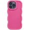Coque arrière en silicone Phonesta Wavy pour Apple iPhone 15 Pro Max - Hot Pink
