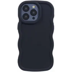 Coque arrière en silicone Phonesta Wavy pour Apple iPhone 15 Pro Max - Noir
