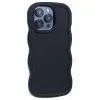 Coque arrière en silicone Phonesta Wavy pour Apple iPhone 15 Pro Max - Noir 3