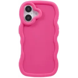 Coque arrière en silicone Phonesta Wavy pour Apple iPhone 17 - Hot Pink