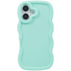 Coque arrière en silicone Phonesta Wavy pour Apple iPhone 17 - Vert menthe