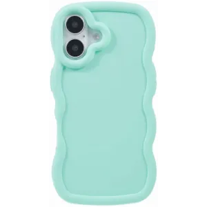 Coque arrière en silicone Phonesta Wavy pour Apple iPhone 17 - Vert menthe