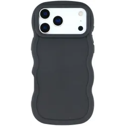 Coque arrière en silicone Phonesta Wavy pour Apple iPhone 17 Pro - Noir