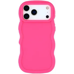 Coque arrière en silicone Phonesta Wavy pour Apple iPhone 17 Pro Max - Hot Pink