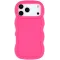 Coque arrière en silicone Phonesta Wavy pour Apple iPhone 17 Pro Max - Hot Pink