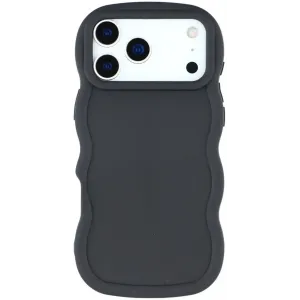 Coque arrière en silicone Phonesta Wavy pour Apple iPhone 17 Pro Max - Noir