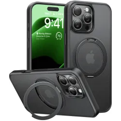 Coque arrière Torras Ostand Pro avec MagSafe pour Apple iPhone 16 Pro - Noir