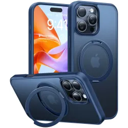 Coque arrière Torras Ostand Pro avec MagSafe pour Apple iPhone 16 Pro - Bleu foncé