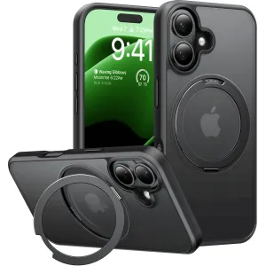 Coque arrière Torras Ostand Pro avec MagSafe pour Apple iPhone 16 - Noir