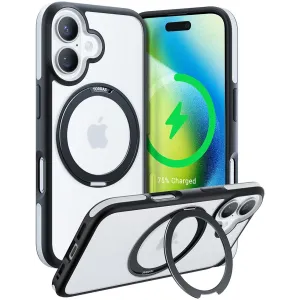 Coque arrière Torras Ostand R Fusion avec MagSafe pour Apple iPhone 16 - Noir