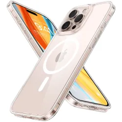 Coque arrière Torras Diamond avec MagSafe pour Apple iPhone 16 Pro - Transparent