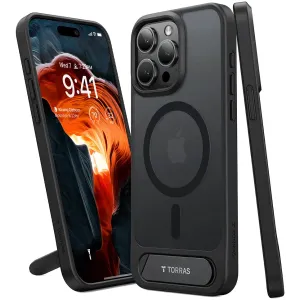 Coque arrière Torras Pstand avec MagSafe pour Apple iPhone 15 Pro Max - Noir
